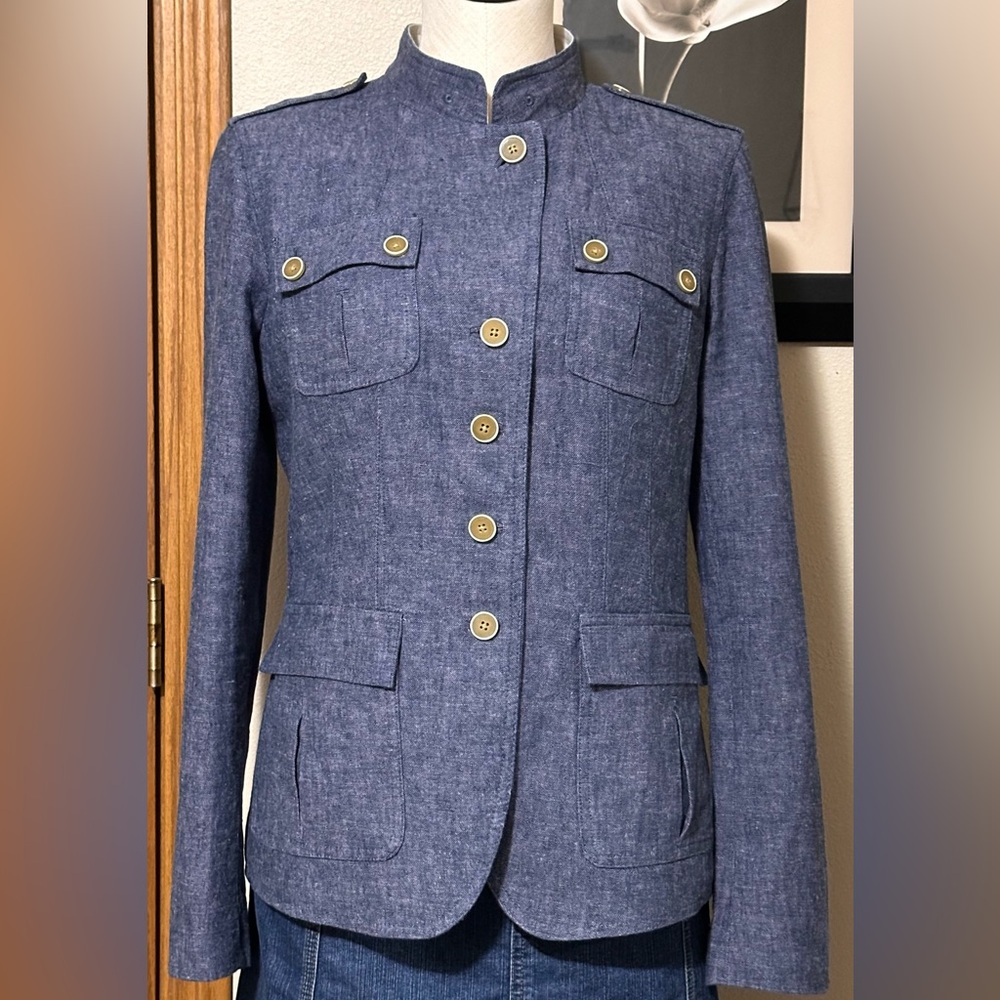 Banana Republic Blue Button-Up Blazer